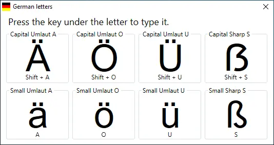 German Letter Keyboard Shortcuts & Hotkeys (List)