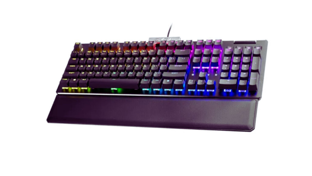 EVGA Z15 keyboard with vibrant rainbow backlighting, ideal for budget-conscious programmers.