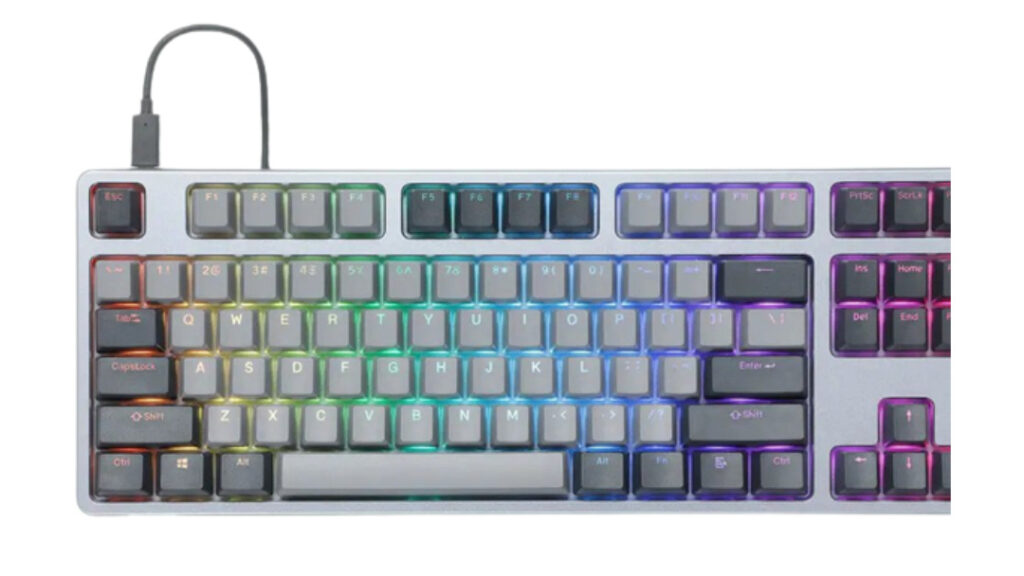 A mechanical keyboard designed for programming, featuring tactile switches and customizable keycaps.