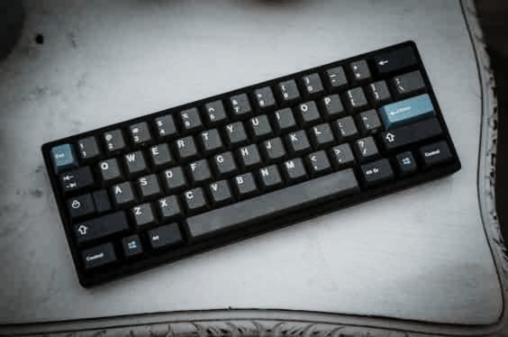 Image of a Black Custom Keyboard with White Background

