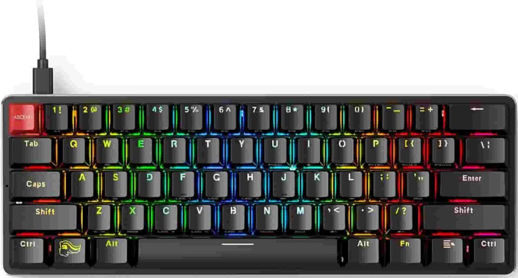 Colorful keys on a Glorious GMMK Compact Keyboard, adding vibrancy and style to your typing experience.


