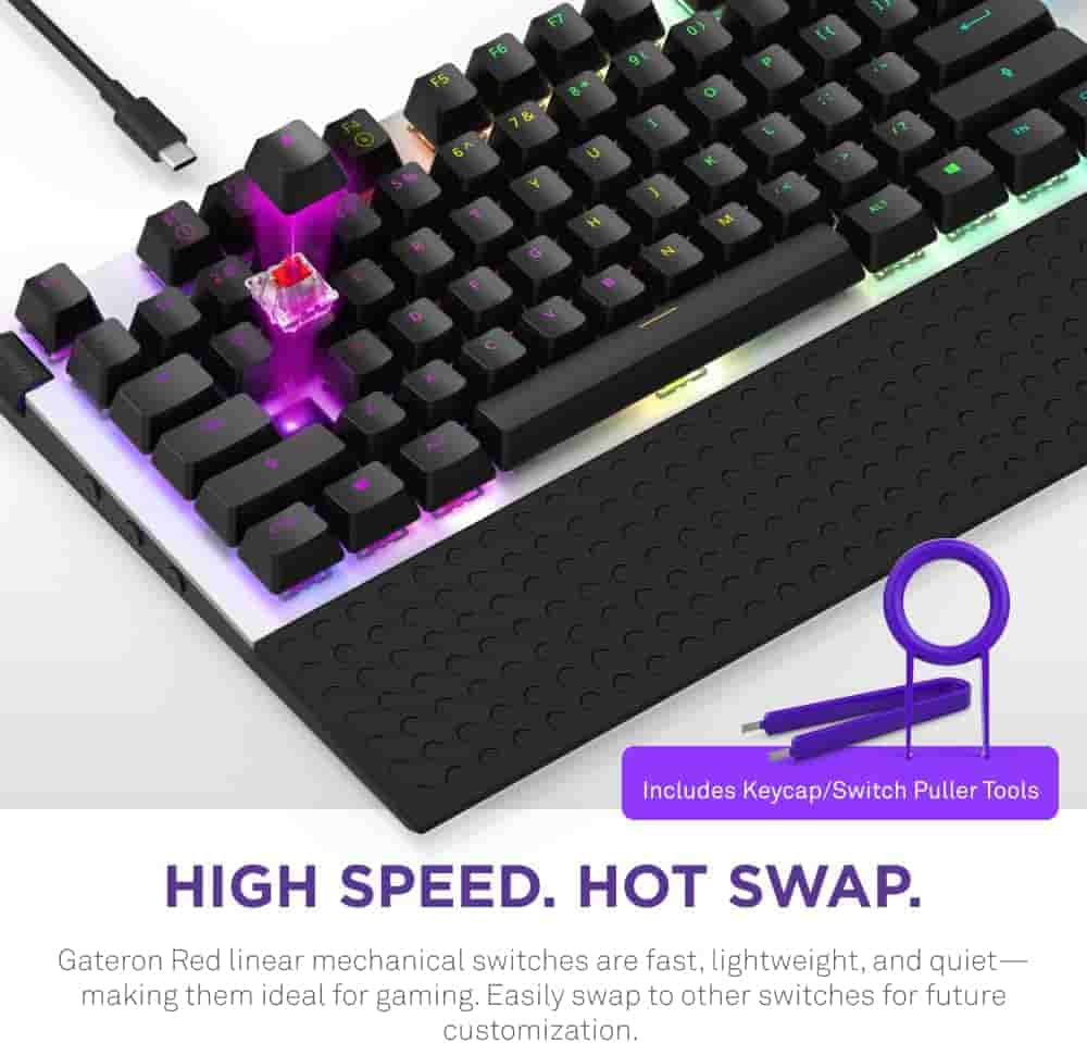 Hot-Swappable Keyboard with High-Speed Hot Swap