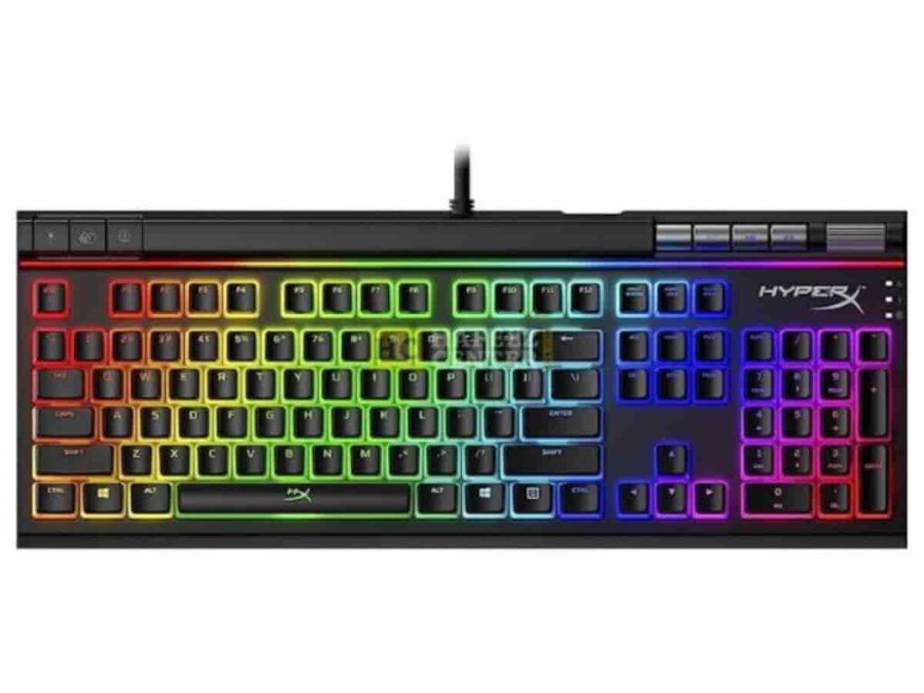 HyperX Alloy Elite 2 keyboard with vibrant rainbow-colored keypad.