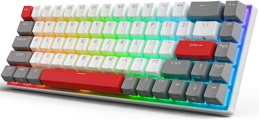 RK G68 keyboard with vibrant and colorful keys