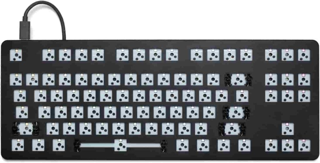 Image of a keyboard, the Drop CTRL Barebones, showcasing numerous distinct keys