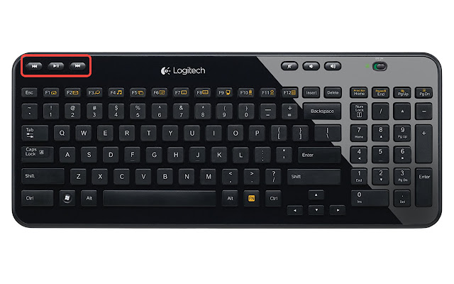 Black multimedia keys keyboard with vibrant buttons.