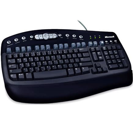 Microsoft wireless keyboard with USB cable, a multimedia keyboard image